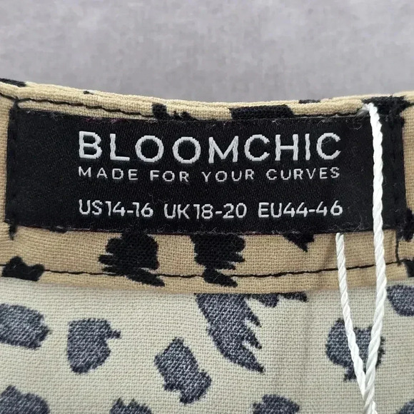 Bloomchic Allover Print Flutter Short Sleeve Flowy Flare Midi Dress XL NWOT - Picture 5 of 6